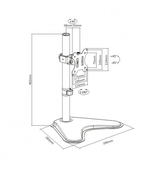 Настольный кронштейн Brateck LDT12-T01 для 1 монитора (13