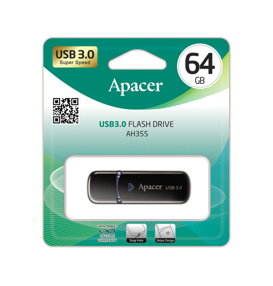 USB-накопитель Apacer AH355 64GB Чёрный USB-накопитель Apacer AH355 64GB Чёрный