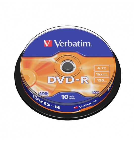 Диск DVD-R Verbatim (43523) 4.7GB 10штук Незаписанный Диск DVD-R Verbatim (43523) 4.7GB 10штук Незаписанный