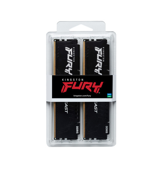 Комплект модулей памяти Kingston FURY Beast KF552C40BBK2-32 DDR5 32GB (Kit 2x16GB) 5200MHz Комплект модулей памяти Kingston FURY Beast KF552C40BBK2-32 DDR5 32GB (Kit 2x16GB) 5200MHz