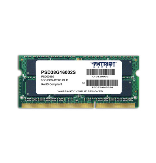 Модуль памяти для ноутбука Patriot SL PSD38G16002S DDR3 8GB Модуль памяти для ноутбука Patriot SL PSD38G16002S DDR3 8GB