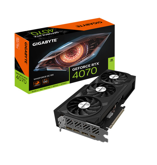 Видеокарта Gigabyte (GV-N4070WF3OC-12GD) RTX4070 WINDFORCE OC 12G