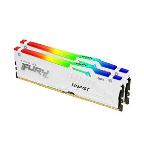 Комплект модулей памяти Kingston FURY Beast White RGB XMP KF552C40BWAK2-32 DDR5 32GB (Kit 2x16GB) 56